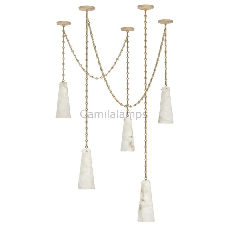 Connie Modern 5-light Marble Chandelier - Ineffable Lighting