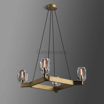 Cono Crystal Square Chandelier 36"