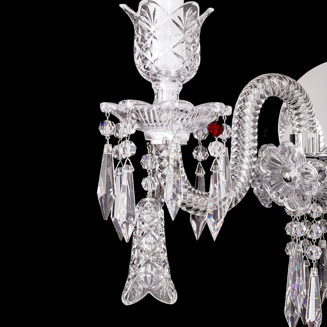 Elegance Candle Baccarat Crystal Wall Sconce With Bell