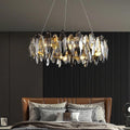 Denise Modern Round Smoke Crystal Chandelier - Ineffable Lighting