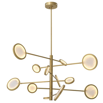 Domani Modern Brass Chandelier - (Antique Brass Finish | Alabaster) - Eichholtz