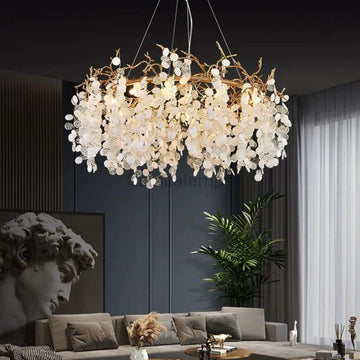 Donna Round Circle Fortune Tree Round Branch Chandelier