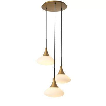 Duco S Modern Brass Chandelier - Antique Brass Finish | White Glass | Black Finish | Alabaster - Eichholtz