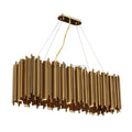 Edith Stainless Steel Tube Rectangle Chandelier - Ineffable Lighting