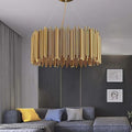 Edith Stainless Steel Tube Round Chandelier - Ineffable Lighting