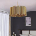 Edith Stainless Steel Tube Round Chandelier - Ineffable Lighting