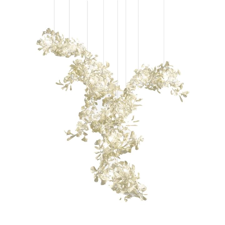Natha Ceramic Ginkgo Combination Large Chandelier For Staircase