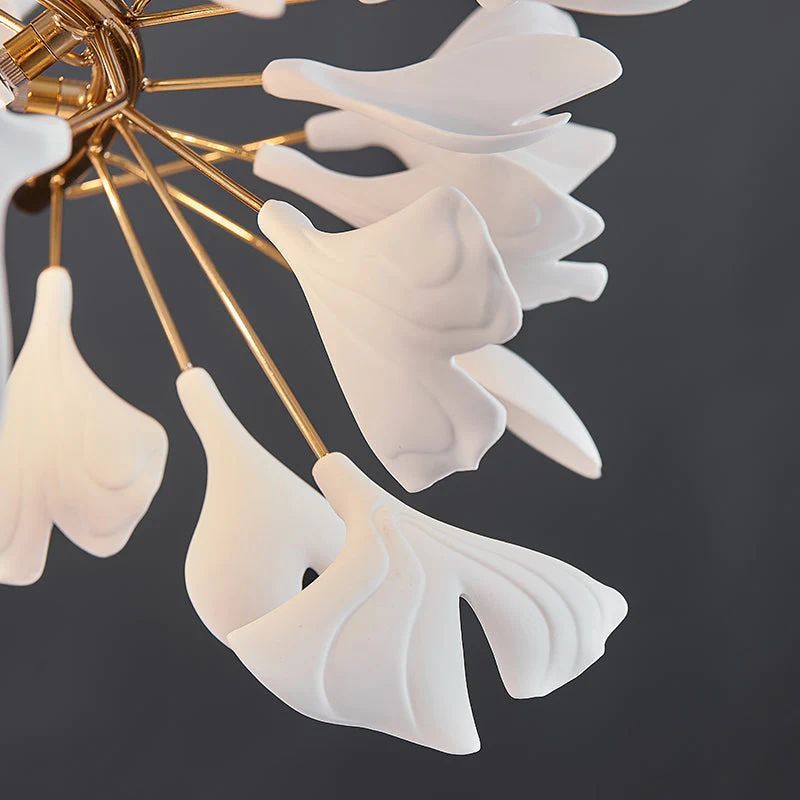 Natha Ceramic Ginkgo Branch Chandelier for Living Room