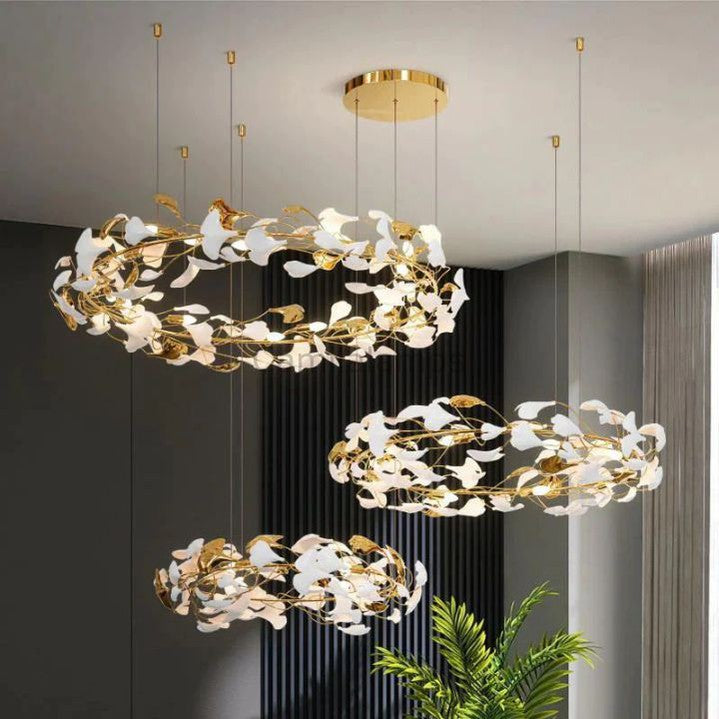 Ginkgo Rings Branch Chandelier