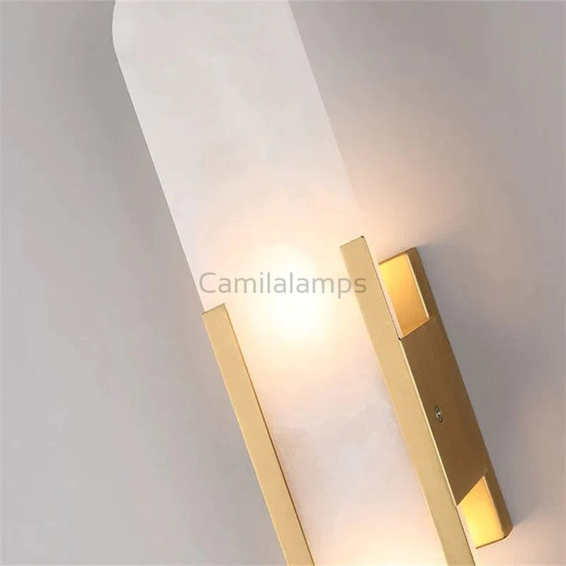 Hardy Melange Elongated Alabaster Wall Sconces