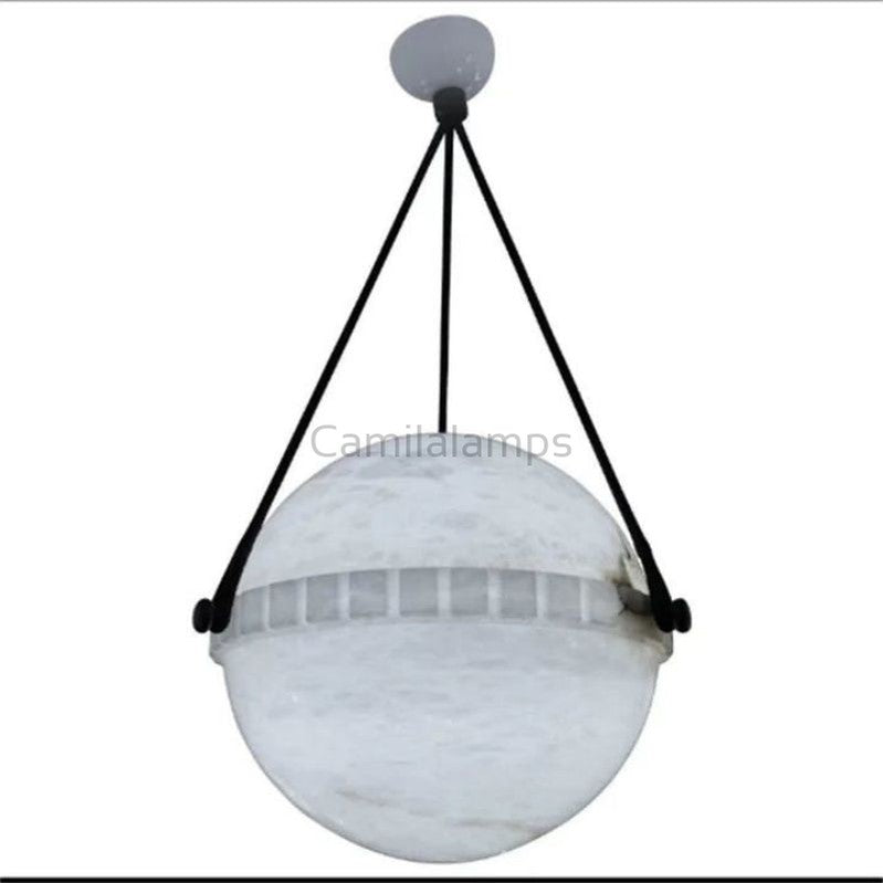 Alabaster Globe Pendant Light 10"D 20"D