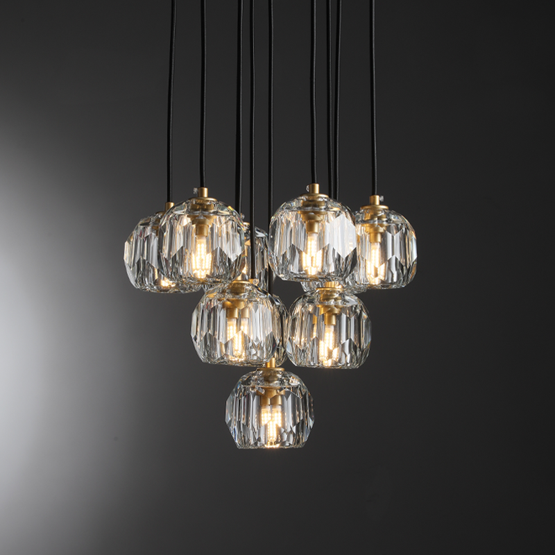 Bille Crystal Round Chandelier For High Ceiling