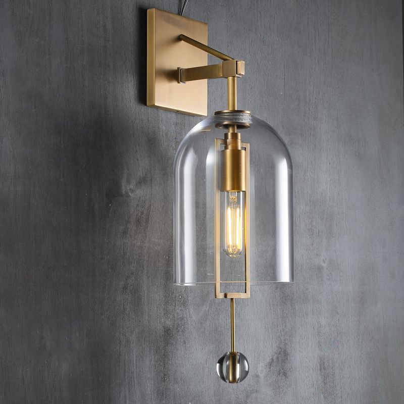 Camila Fulcra Glass Wall Sconces, Wall Lamp For Bedroom