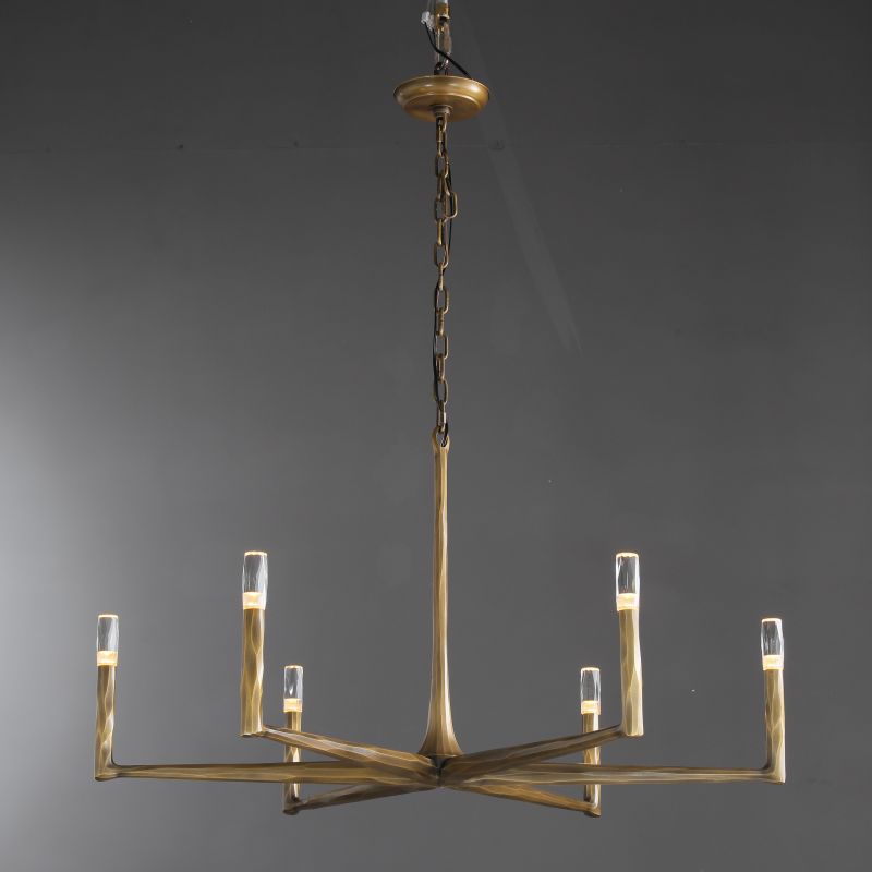 Thaddean  Hand-Forged Metal Round Chandelier