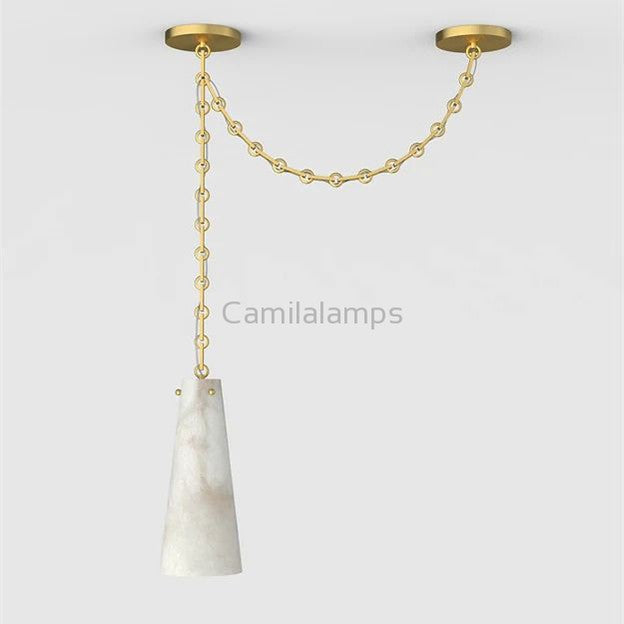 Steven Contemporary 1-Light Vintage Alabaster Chandelier