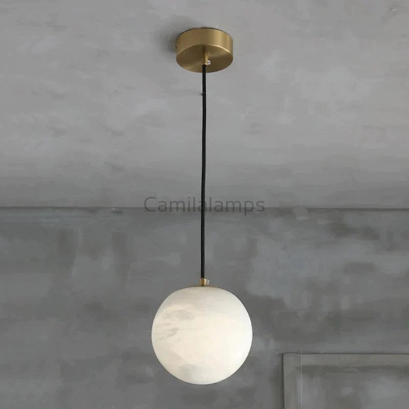 Larry Alabaster Ball Pendant Light For Kitchen Island