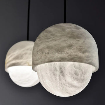 Larry Alabaster Island Pendant Light, Alabaster Pendant Lamp Besides Bed