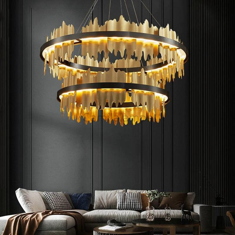 Leila Double Tiers Ring Chandelier - Ineffable Lighting