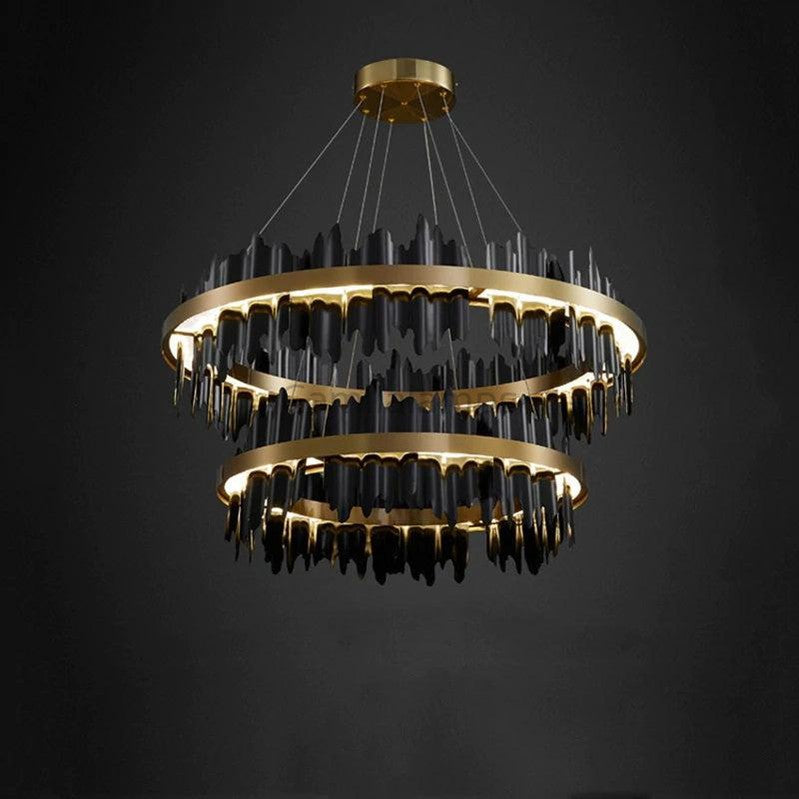 Leila Double Tiers Ring Chandelier - Ineffable Lighting