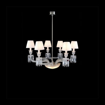 Lliana Classic Oval Crystal Chandelier 6 Lights - Ineffable Lighting