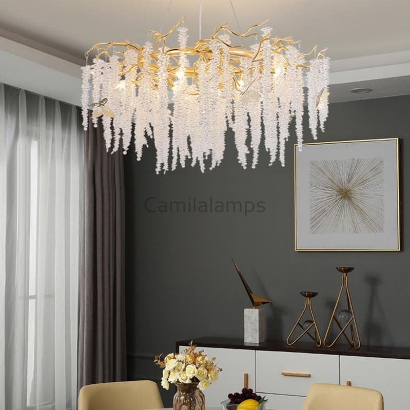 Modern Snowflake Crystal Branch Chandelier - Ineffable Lighting