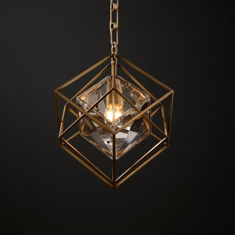 Kevin Rubik's cube Crystal Pendant Light Brass Pendant Light Kevinstudiolives   