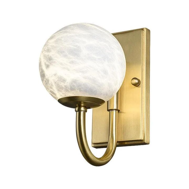 CA Modern Alabaster Ball Wall Sconce