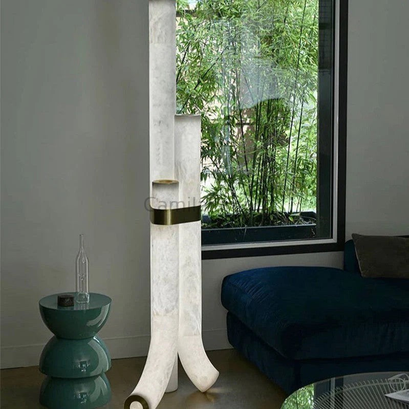 Daelin Artistic Alabaster Floor Lamp - Ineffable Lighting