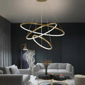 Multi Rings Modern Staircase Chandelier - Ineffable Lighting