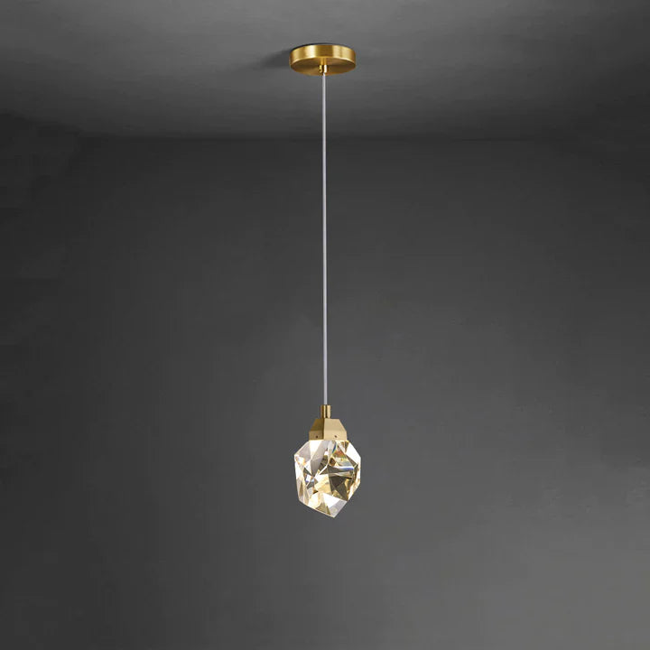 Chaney Modern Faceted Crystal Pendant Lights Beside Bed Pendant Light Camilalamps   