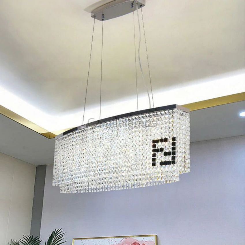 Olive Oval Crystal Chandelier