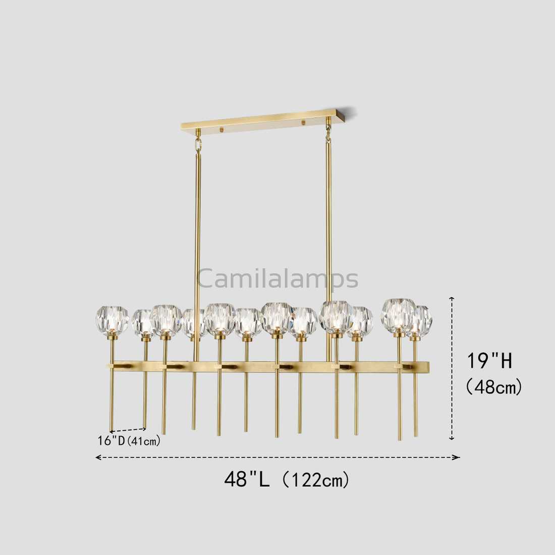 Mitchell Clear Glass Linear Chandelier