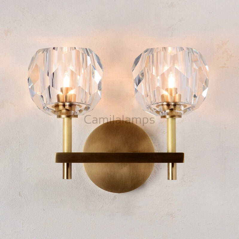 Bille De Crystal Double Grand Wall Sconce