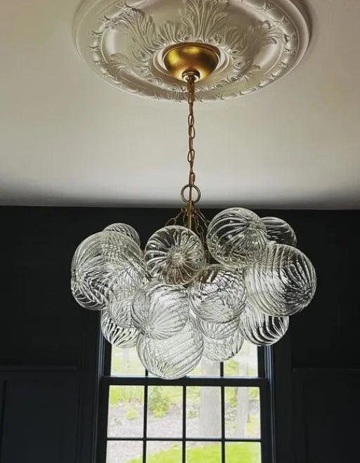 Kevin Talia Glass Globe Chandelier 24", Modern Kitchen Island Pendant Lamp Chandelier Kevinstudiolives   
