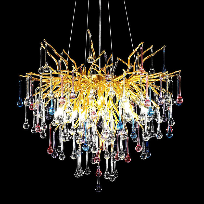 Doris Crystal Branch Chandelier 23.5"D Gold