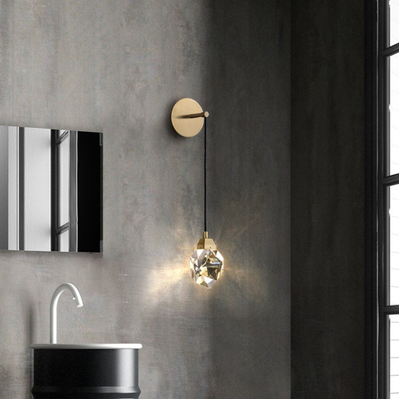 Kevin Mamie Modern Faceted Crystal Wall Sconce For Bedroom Wall Sconce Kevinstudiolives   