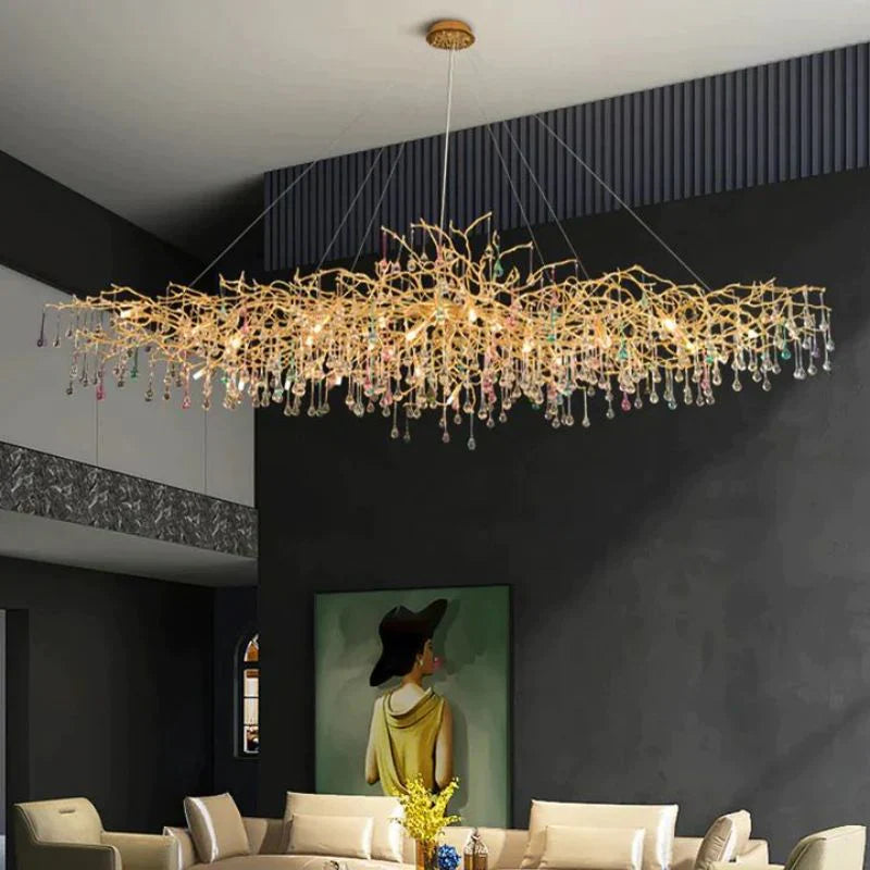 Ran Colorful Crystal Dining Branch Chandelier - thebelacan