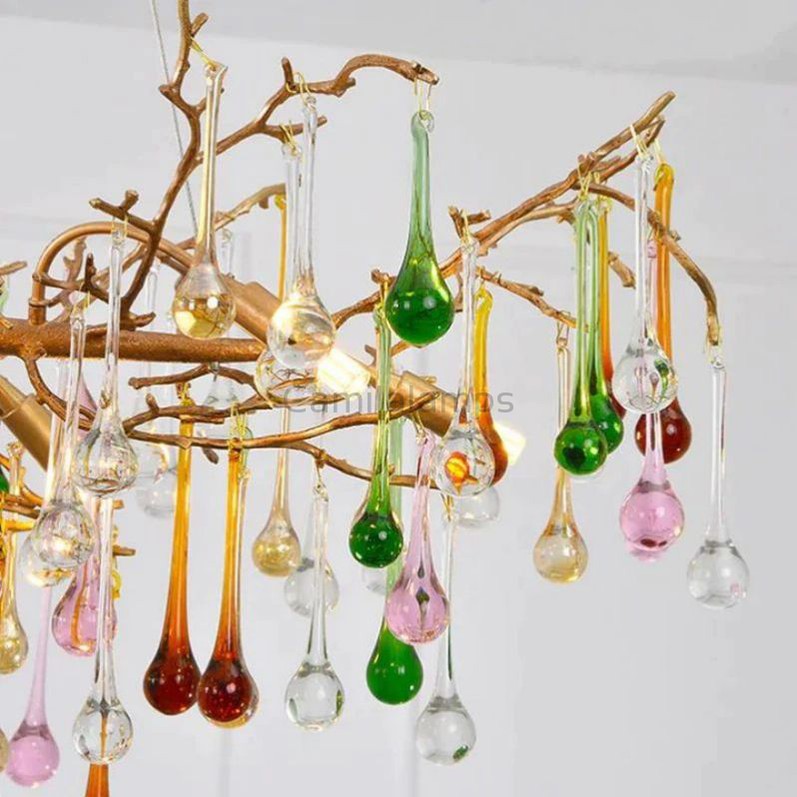 Ran Colorful Crystal Linear Branch Chandelier - thebelacan