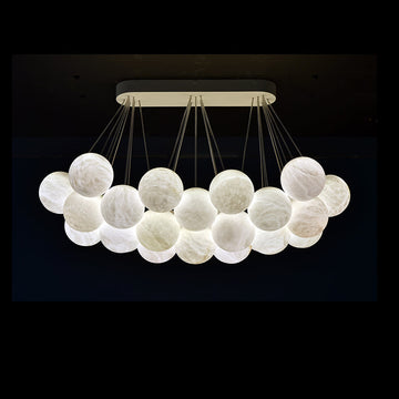 Rectangular Chandelier Alabaster Ball Chandelier