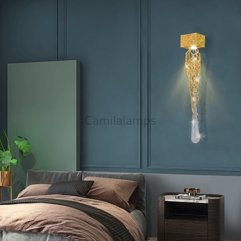 Kevin Slade Modern Branch Crystal Wall Sconce For Bedroom Wall Sconce Kevinstudiolives   