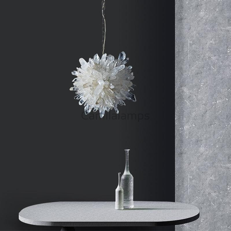 Rock Crystal Globe Pendant Light