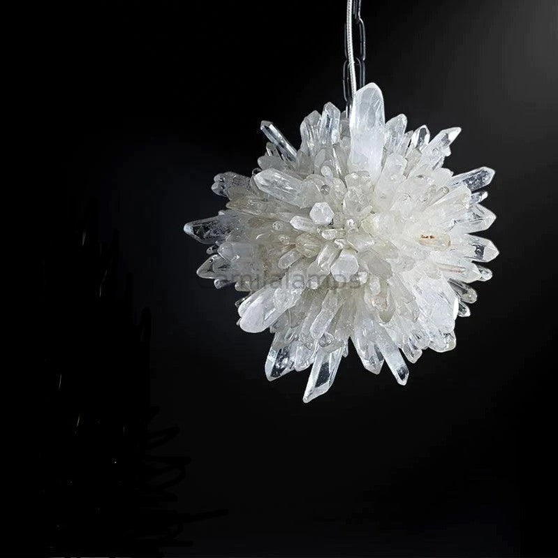 Rock Crystal Globe Pendant Light