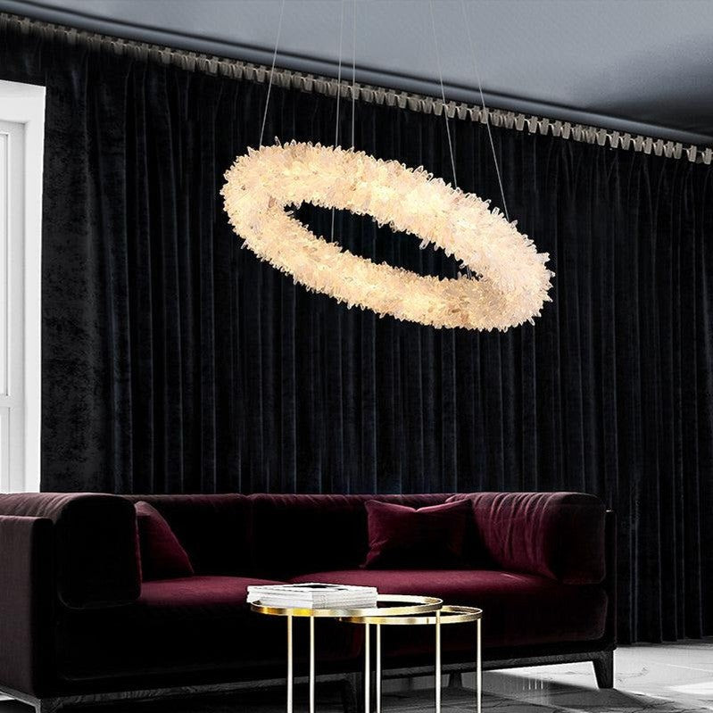 Rock Crystal Round Modern Chandelier