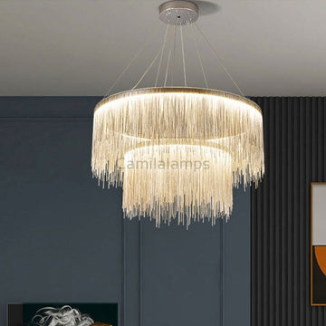 Cadena Two-Tier Chain Tassel Chandelier