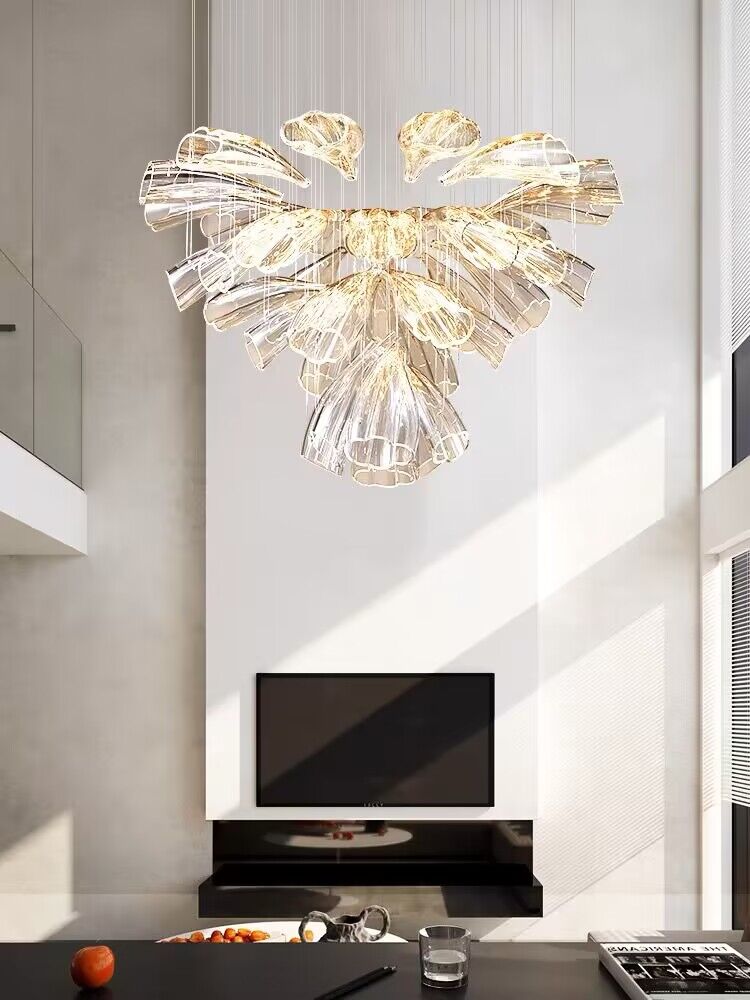 Glass Lotus Chandelier