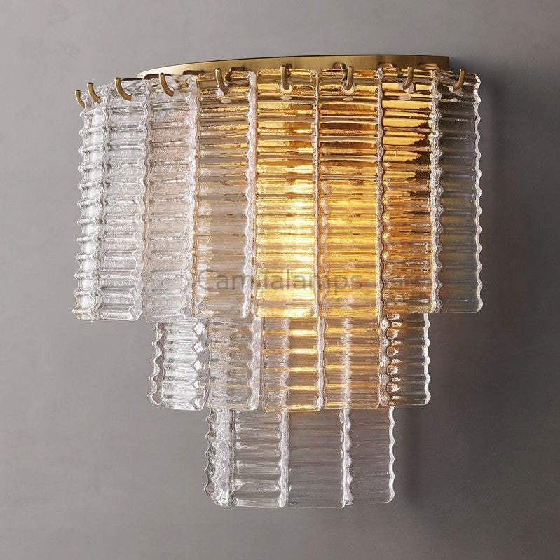 Sirene Clear Smoke Glass Wall Sconce