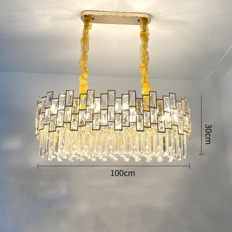 Palo clear Linear Chandelier for Kitchen Island