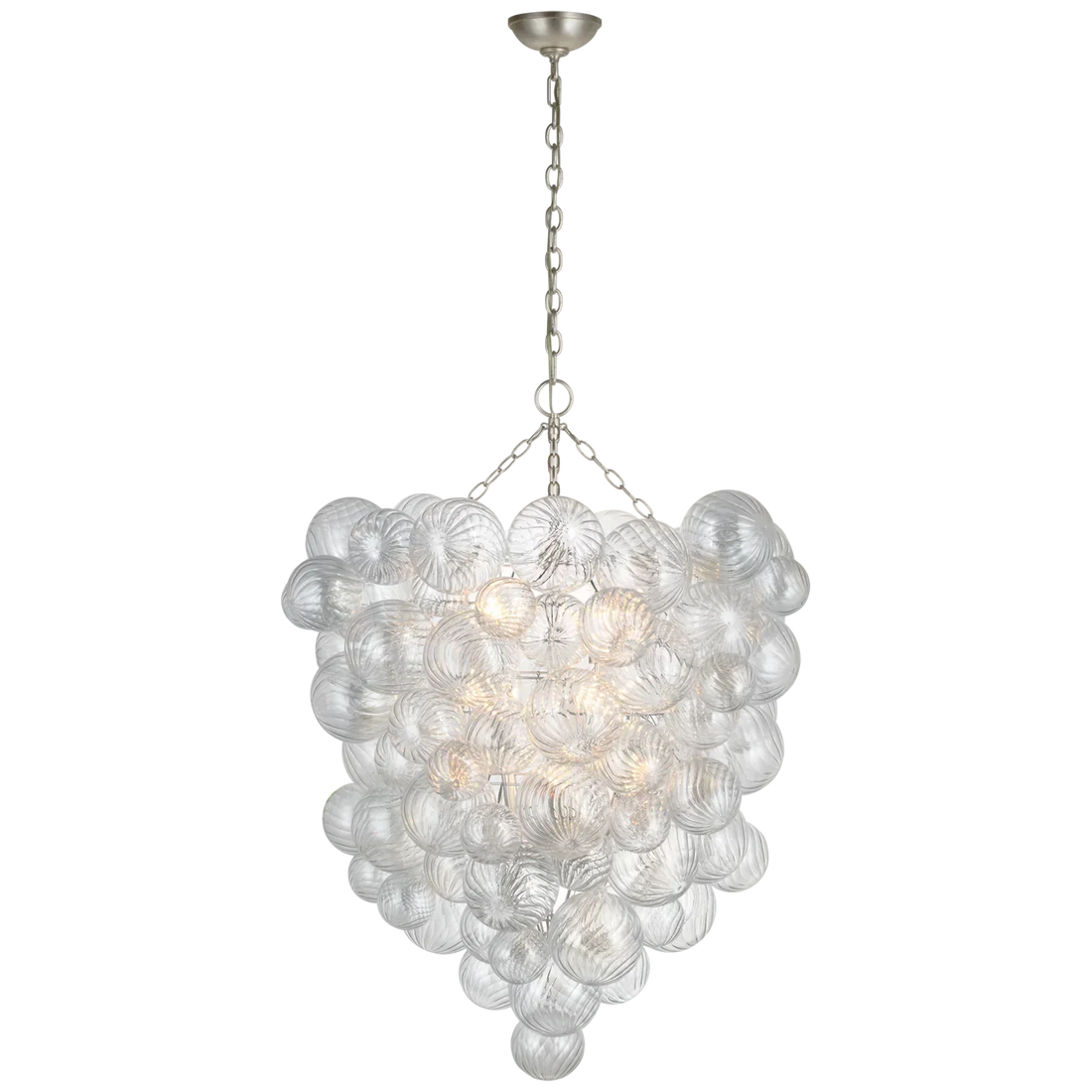 Kevin Talia Grande Entry Chandelier 36", Art Creative Glass Pendant Lamp Chandelier Kevinstudiolives Plaster whit CLEAR SWIRLED GLASS 