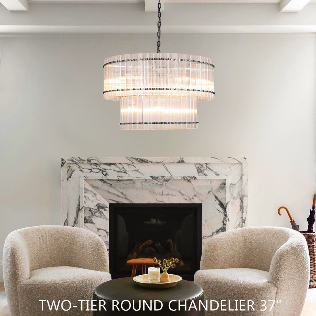 San Marco 2-Tier Round Chandelier 37"