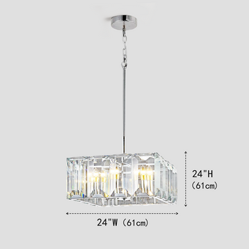 Apricity Crystal Square Chandelier 24"